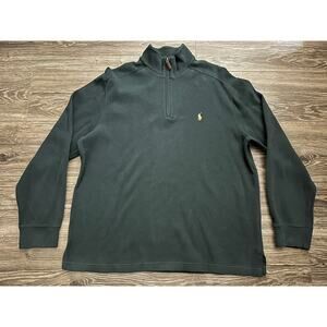 Polo Ralph Lauren 1/4 Zip Cotton Long Sleeve Sweater Men's Size XL Green
